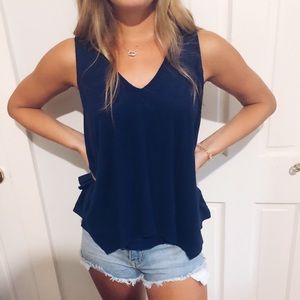 Fab’rik Navy Suede Top